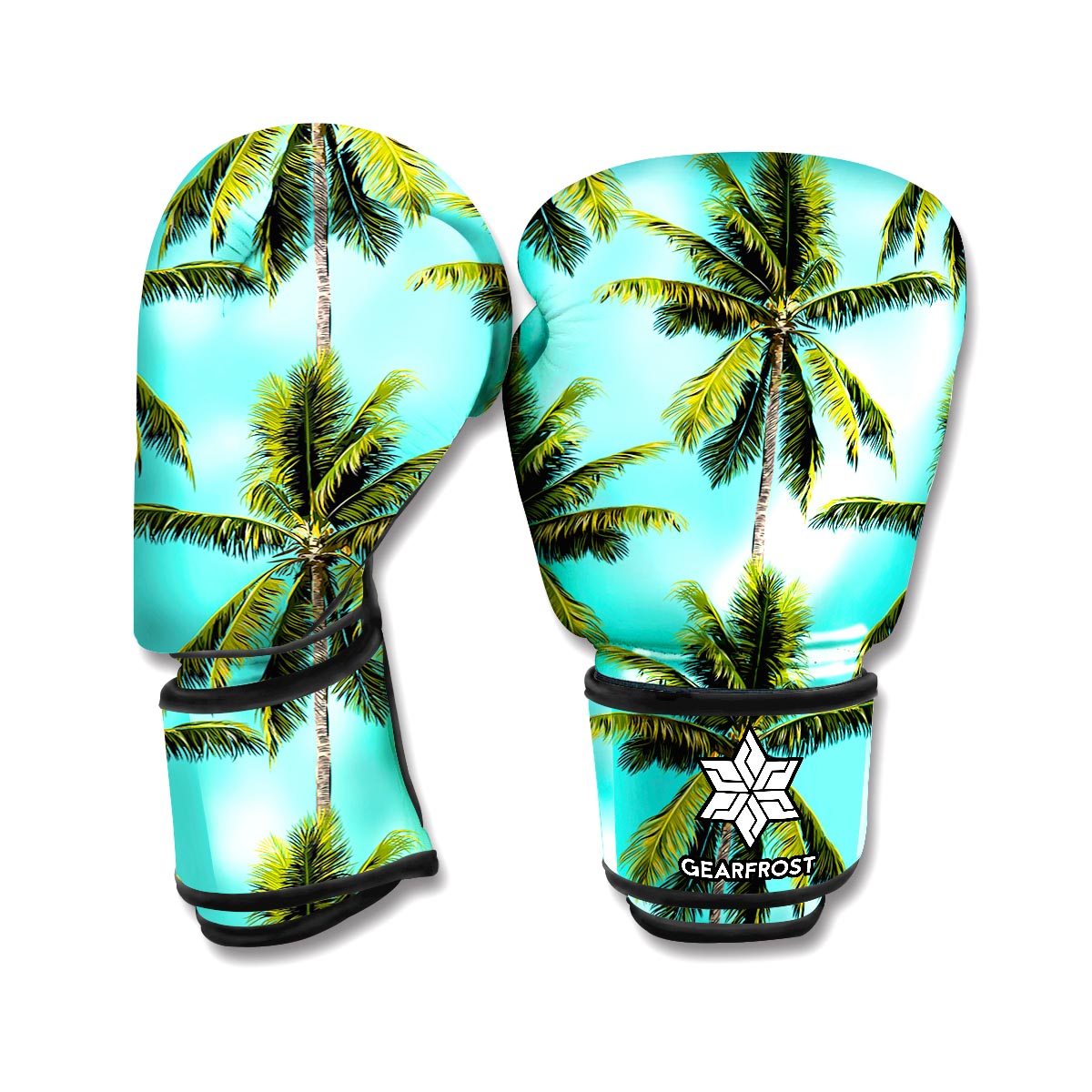 Tropical Palm Tree Pattern Print Boxing Gloves
