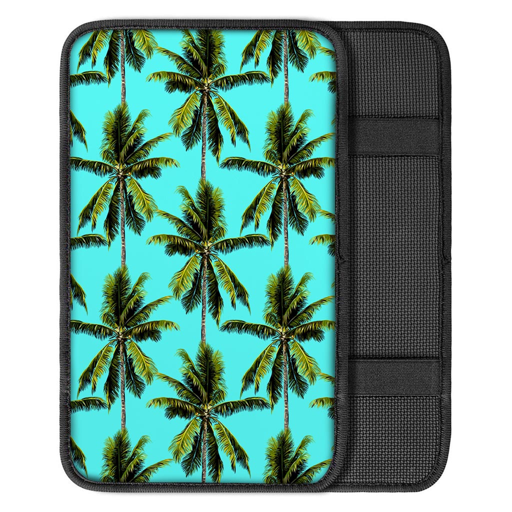Tropical Palm Tree Pattern Print Car Center Console Cover
