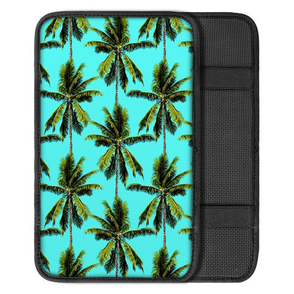 Tropical Palm Tree Pattern Print Car Center Console Cover