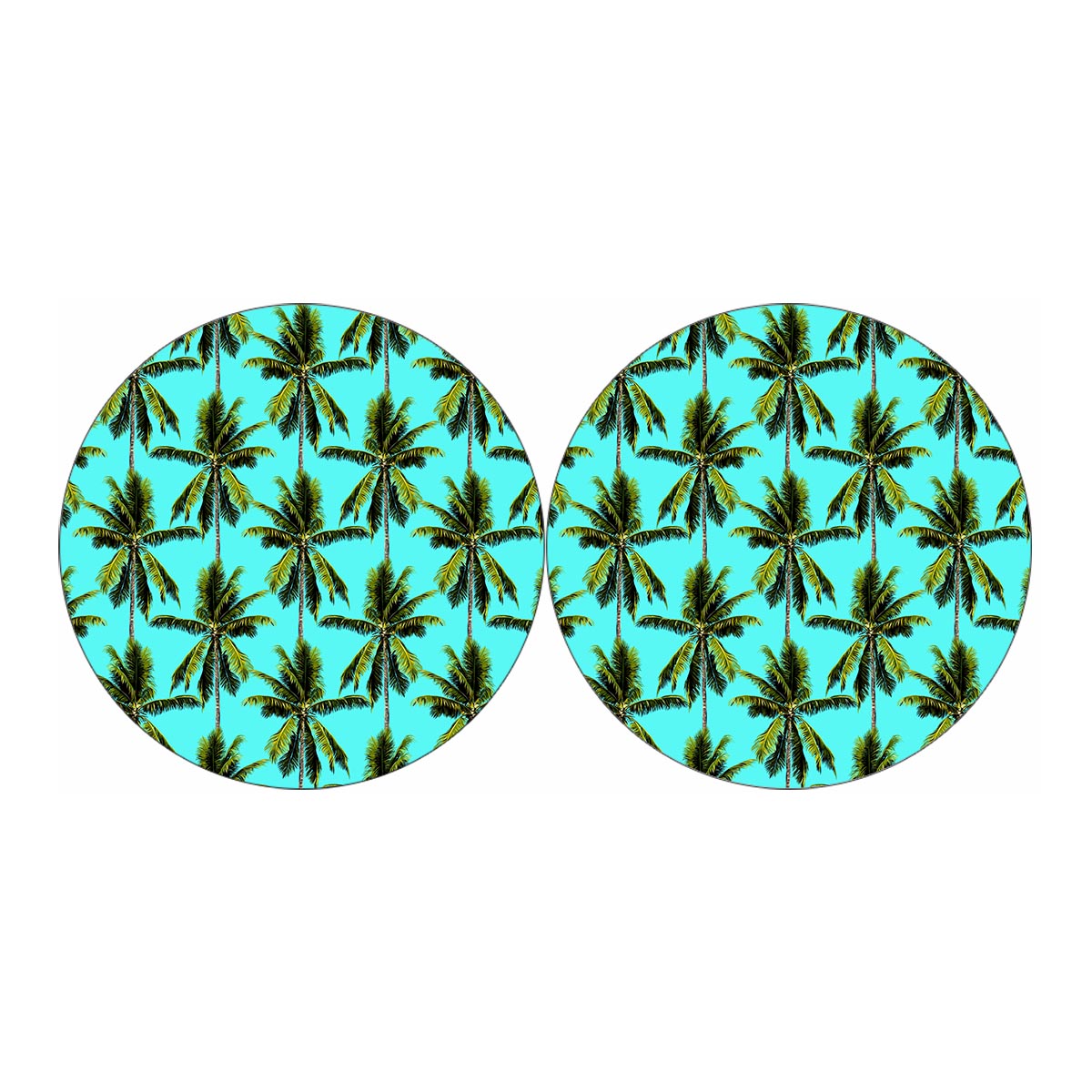 Tropical Palm Tree Pattern Print Car Coasters