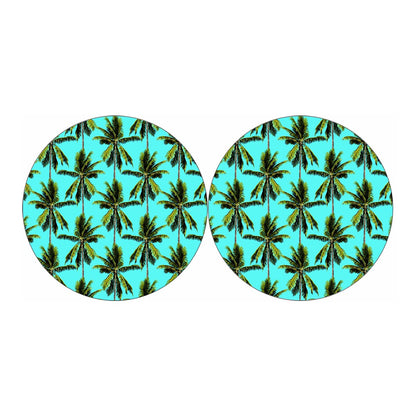 Tropical Palm Tree Pattern Print Car Coasters