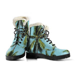 Tropical Palm Tree Pattern Print Comfy Boots GearFrost