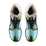 Tropical Palm Tree Pattern Print Comfy Boots GearFrost