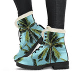 Tropical Palm Tree Pattern Print Comfy Boots GearFrost