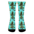 Tropical Palm Tree Pattern Print Crew Socks