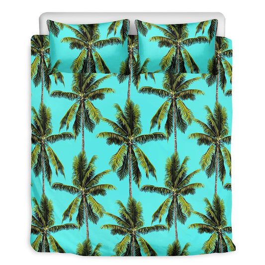 Tropical Palm Tree Pattern Print Duvet Cover Bedding Set
