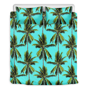 Tropical Palm Tree Pattern Print Duvet Cover Bedding Set