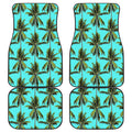 Tropical Palm Tree Pattern Print Front and Back Car Floor Mats
