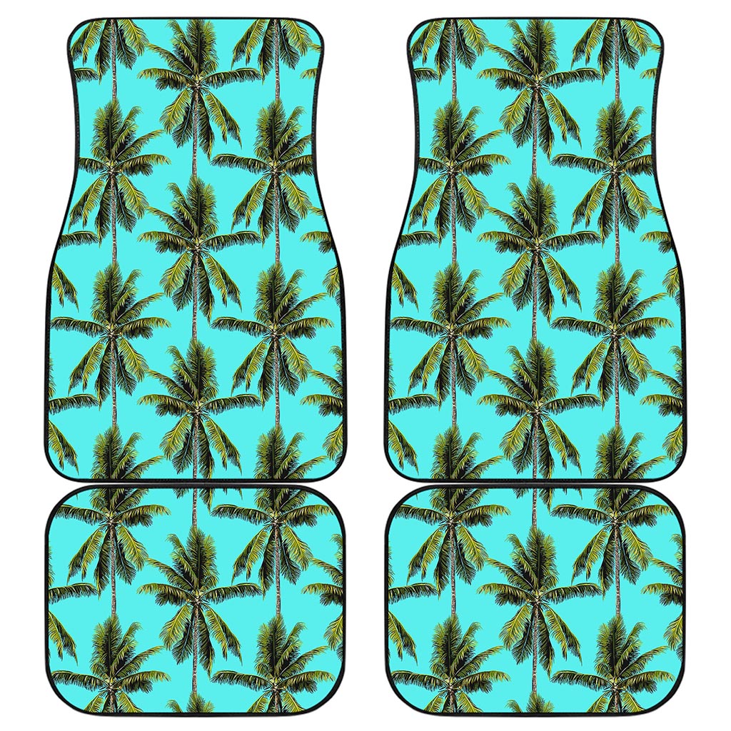 Tropical Palm Tree Pattern Print Front and Back Car Floor Mats