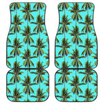 Tropical Palm Tree Pattern Print Front and Back Car Floor Mats