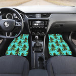 Tropical Palm Tree Pattern Print Front and Back Car Floor Mats