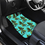 Tropical Palm Tree Pattern Print Front and Back Car Floor Mats