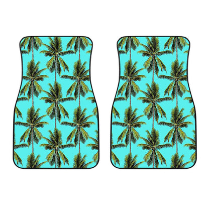 Tropical Palm Tree Pattern Print Front Car Floor Mats