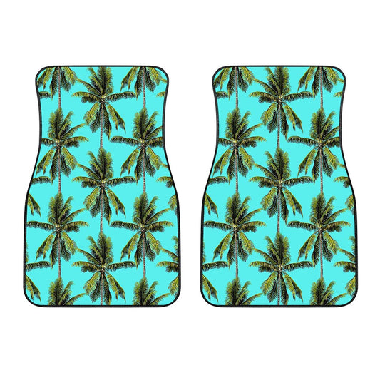 Tropical Palm Tree Pattern Print Front Car Floor Mats