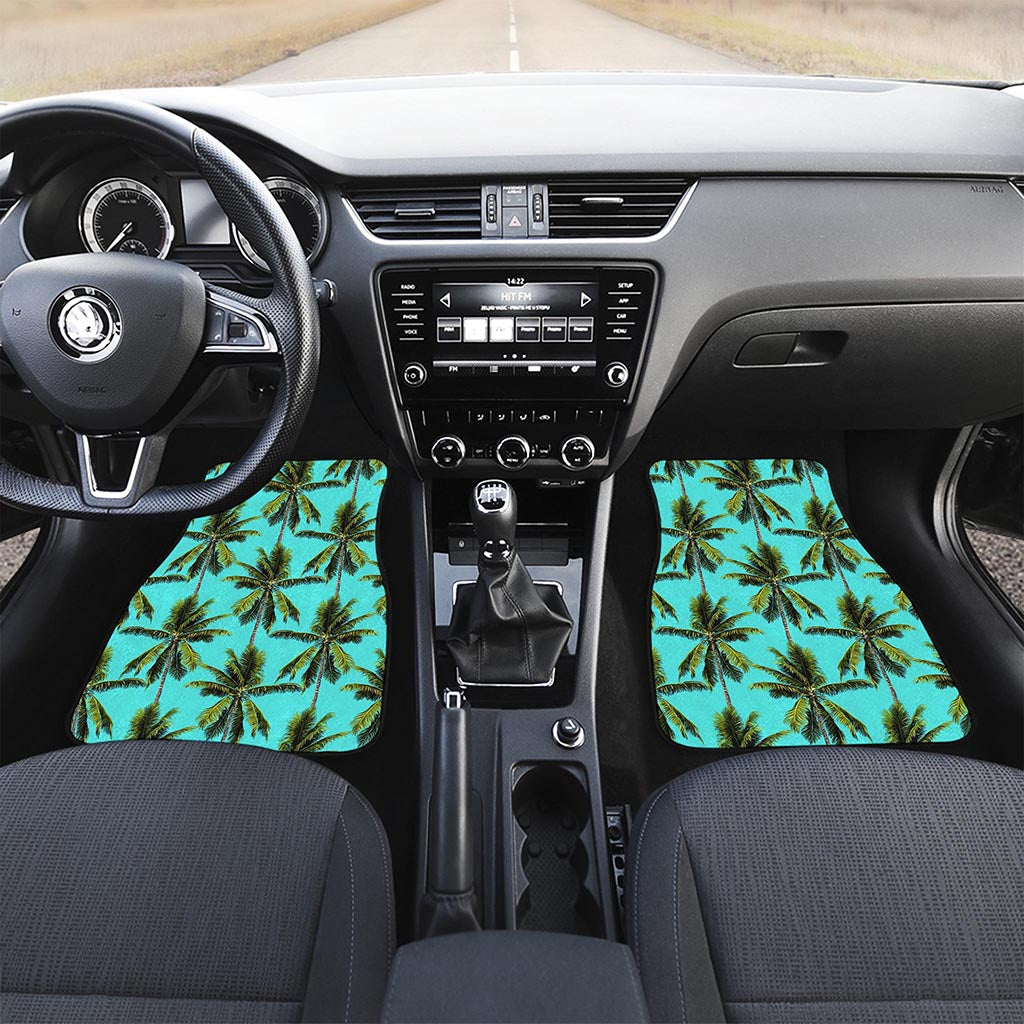Tropical Palm Tree Pattern Print Front Car Floor Mats