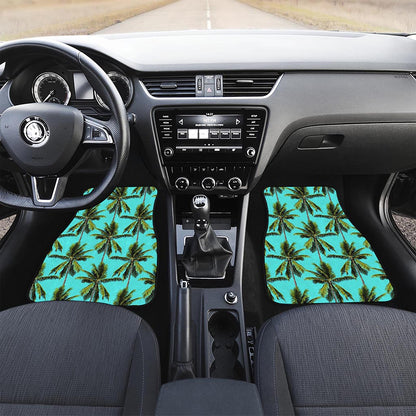 Tropical Palm Tree Pattern Print Front Car Floor Mats