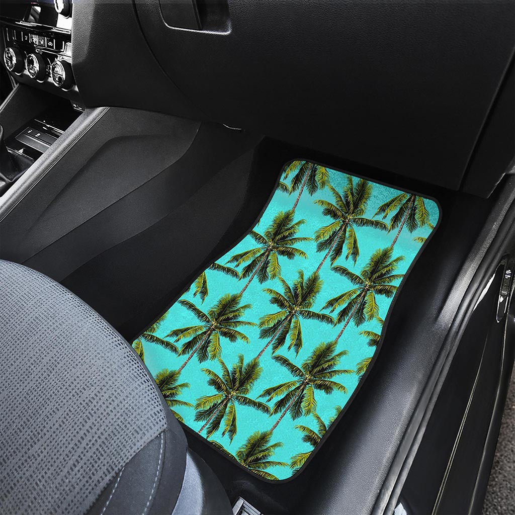 Tropical Palm Tree Pattern Print Front Car Floor Mats