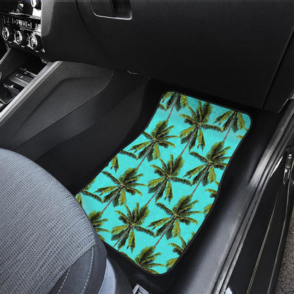 Tropical Palm Tree Pattern Print Front Car Floor Mats