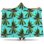 Tropical Palm Tree Pattern Print Hooded Blanket