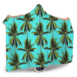 Tropical Palm Tree Pattern Print Hooded Blanket