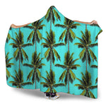 Tropical Palm Tree Pattern Print Hooded Blanket