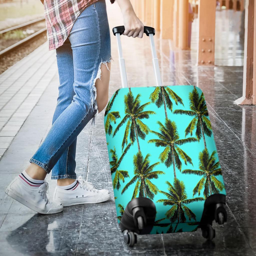 Tropical Palm Tree Pattern Print Luggage Cover GearFrost