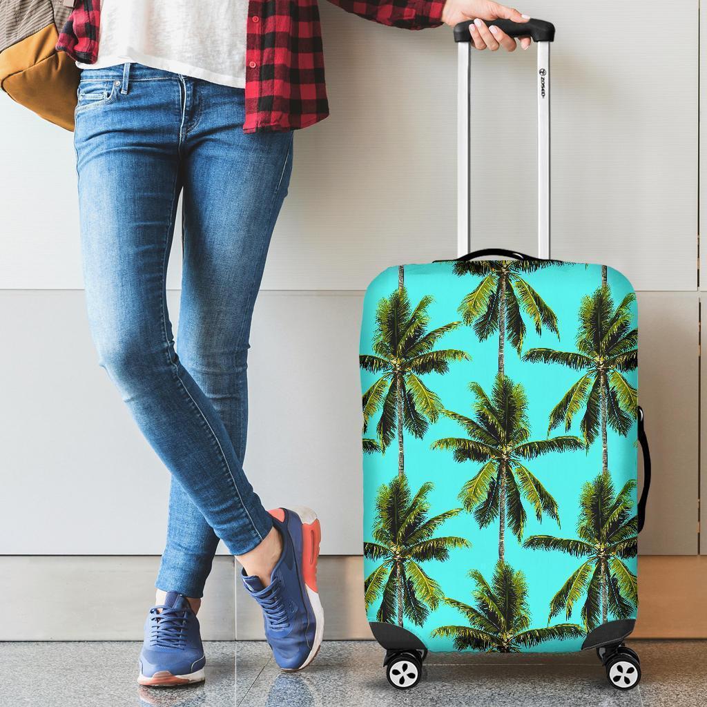 Tropical Palm Tree Pattern Print Luggage Cover GearFrost