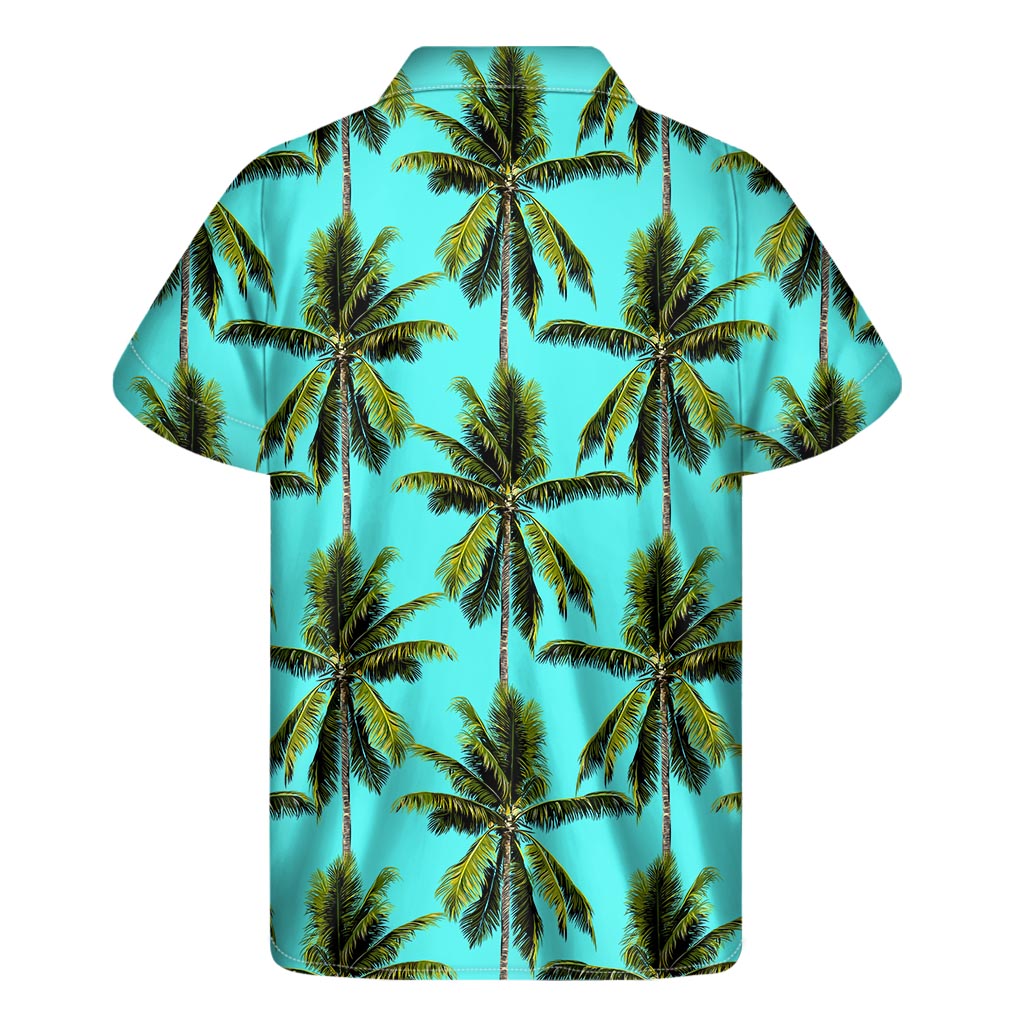 Tropical Palm Tree Pattern Print Men's Short Sleeve Shirt