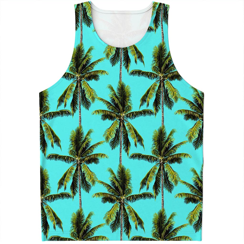 Tropical Palm Tree Pattern Print Men's Tank Top