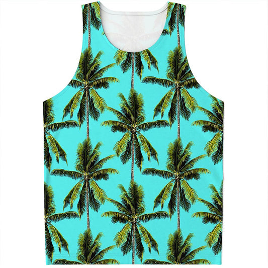 Tropical Palm Tree Pattern Print Men's Tank Top