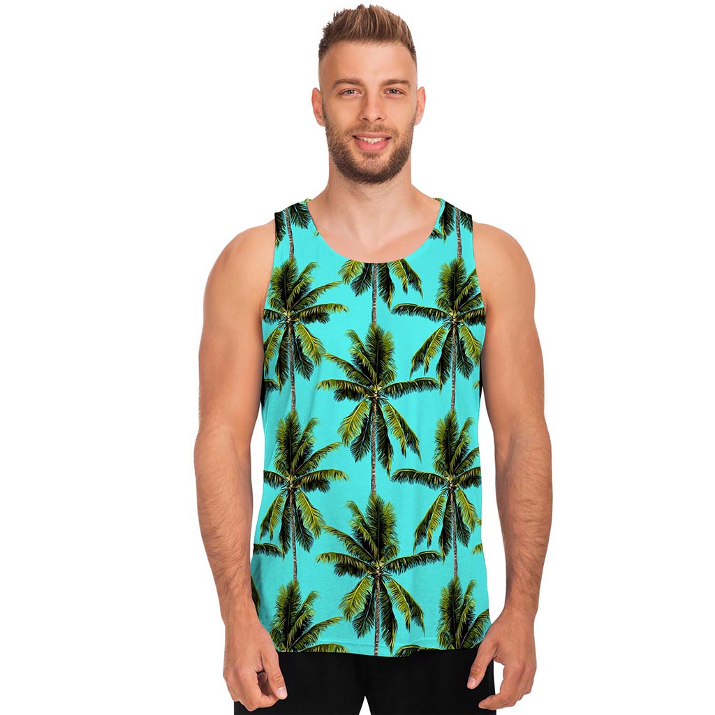 Tropical Palm Tree Pattern Print Men's Tank Top