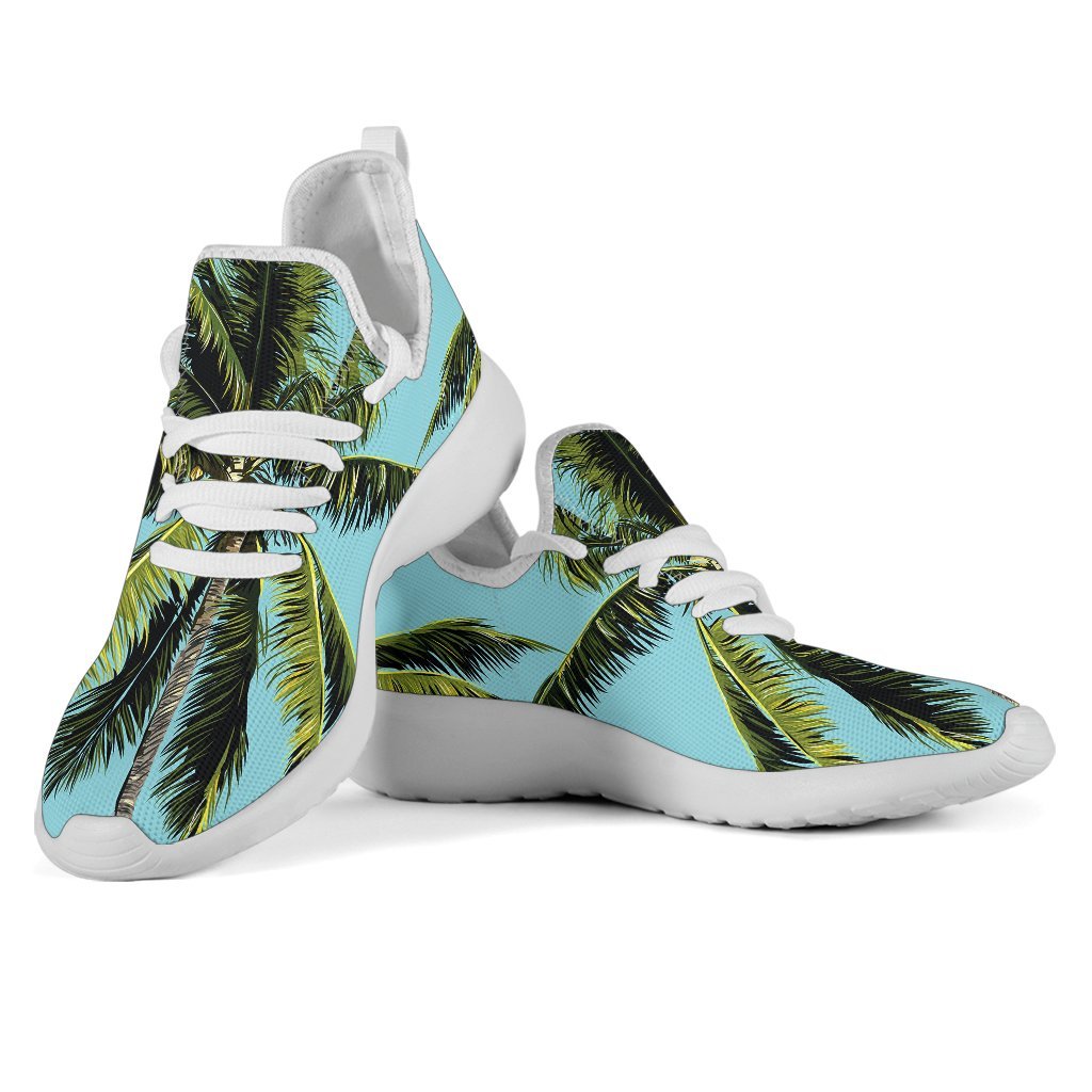 Tropical Palm Tree Pattern Print Mesh Knit Shoes GearFrost