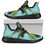Tropical Palm Tree Pattern Print Mesh Knit Shoes GearFrost