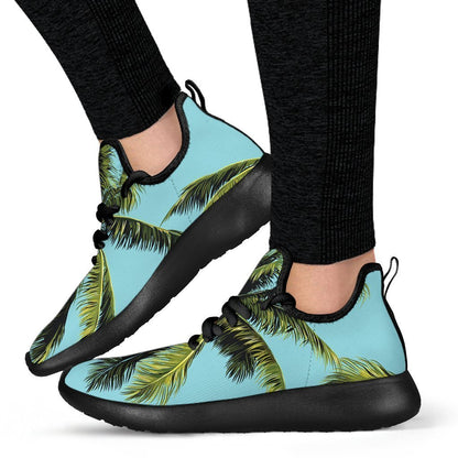 Tropical Palm Tree Pattern Print Mesh Knit Shoes GearFrost
