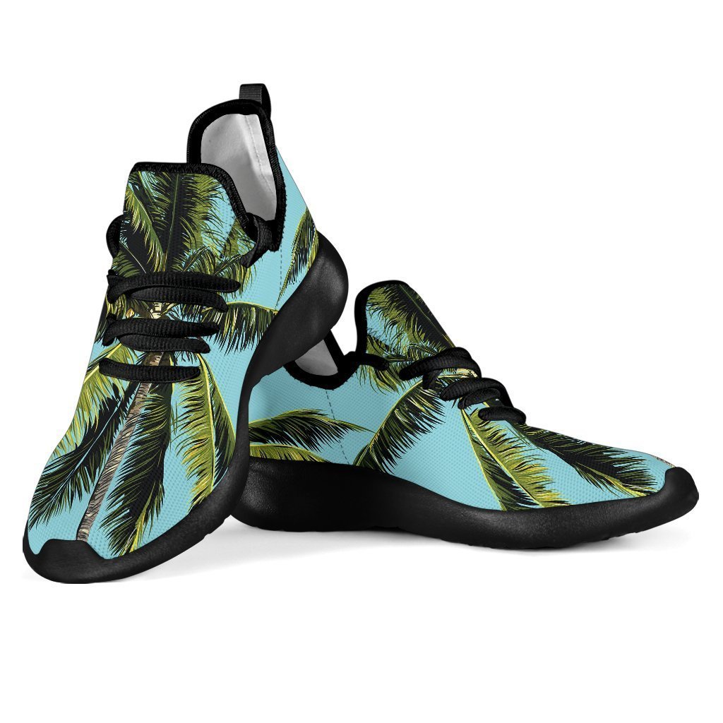 Tropical Palm Tree Pattern Print Mesh Knit Shoes GearFrost