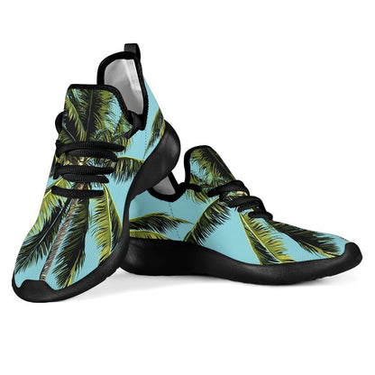 Tropical Palm Tree Pattern Print Mesh Knit Shoes GearFrost