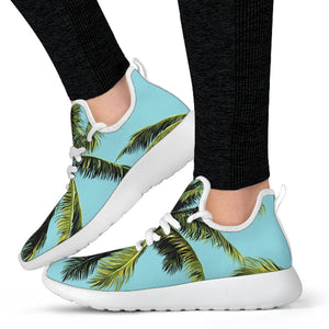 Tropical Palm Tree Pattern Print Mesh Knit Shoes GearFrost