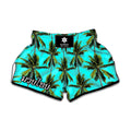 Tropical Palm Tree Pattern Print Muay Thai Boxing Shorts