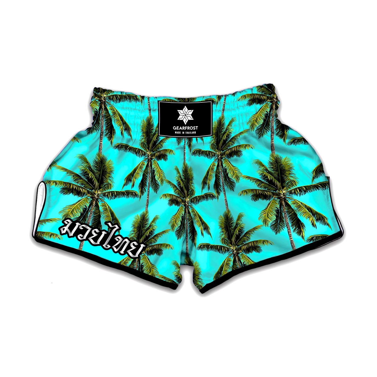 Tropical Palm Tree Pattern Print Muay Thai Boxing Shorts
