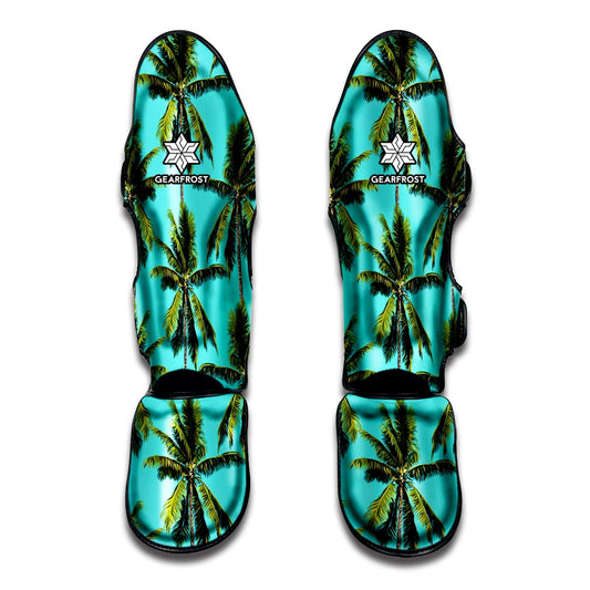 Tropical Palm Tree Pattern Print Muay Thai Shin Guard
