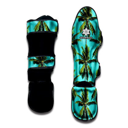 Tropical Palm Tree Pattern Print Muay Thai Shin Guard