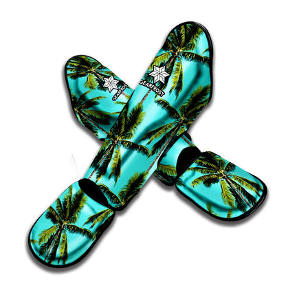 Tropical Palm Tree Pattern Print Muay Thai Shin Guard