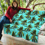 Tropical Palm Tree Pattern Print Quilt