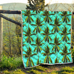 Tropical Palm Tree Pattern Print Quilt
