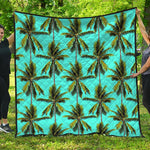Tropical Palm Tree Pattern Print Quilt