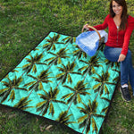 Tropical Palm Tree Pattern Print Quilt
