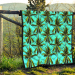 Tropical Palm Tree Pattern Print Quilt