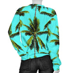 Tropical Palm Tree Pattern Print Women's Crewneck Sweatshirt GearFrost