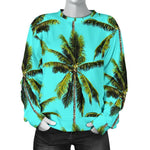 Tropical Palm Tree Pattern Print Women's Crewneck Sweatshirt GearFrost