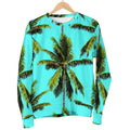 Tropical Palm Tree Pattern Print Women's Crewneck Sweatshirt